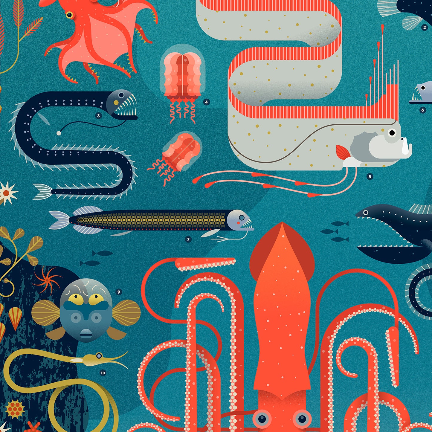 Deep Sea Creatures Art Print