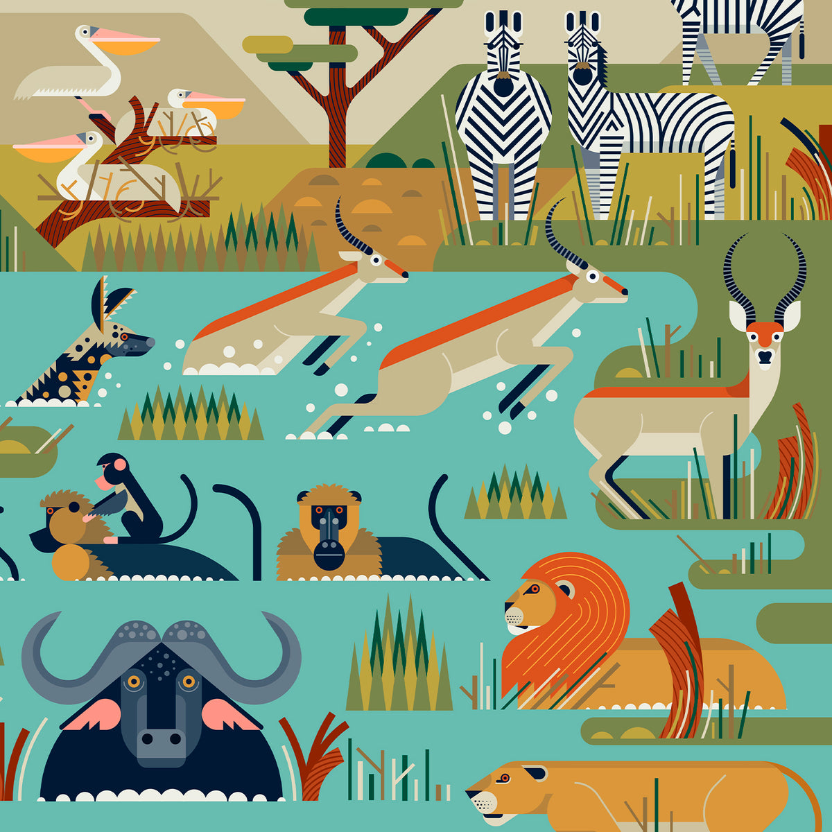 Okavango Delta Art Print